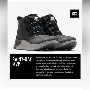 SOREL Out ‘N About III Rain Booties  NWOT